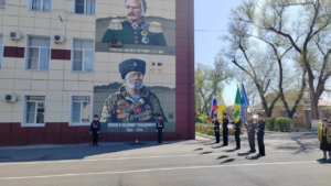 В Буденновском казачьем корпусе состоялось торжественное открытие муралов с портретами героев